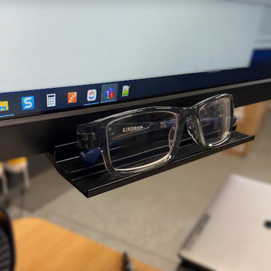 Under Monitor Eyeglasses Tray Holder